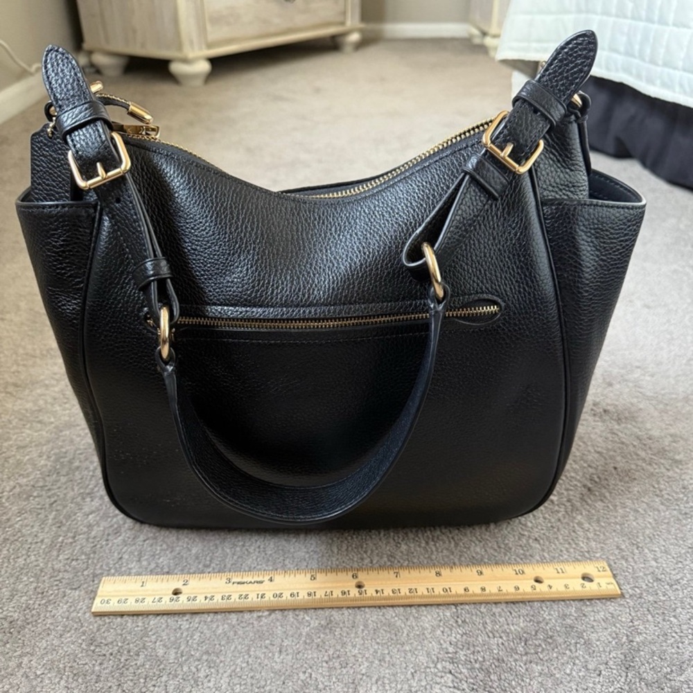 Coach Rori Black Pebble Leather Shoulder Bag - Picture 2 of 4
